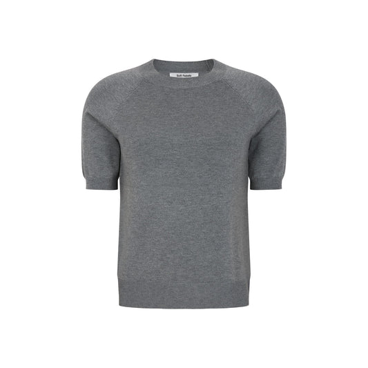 SRMarla SS O-Neck Knit Medium Grey Melange