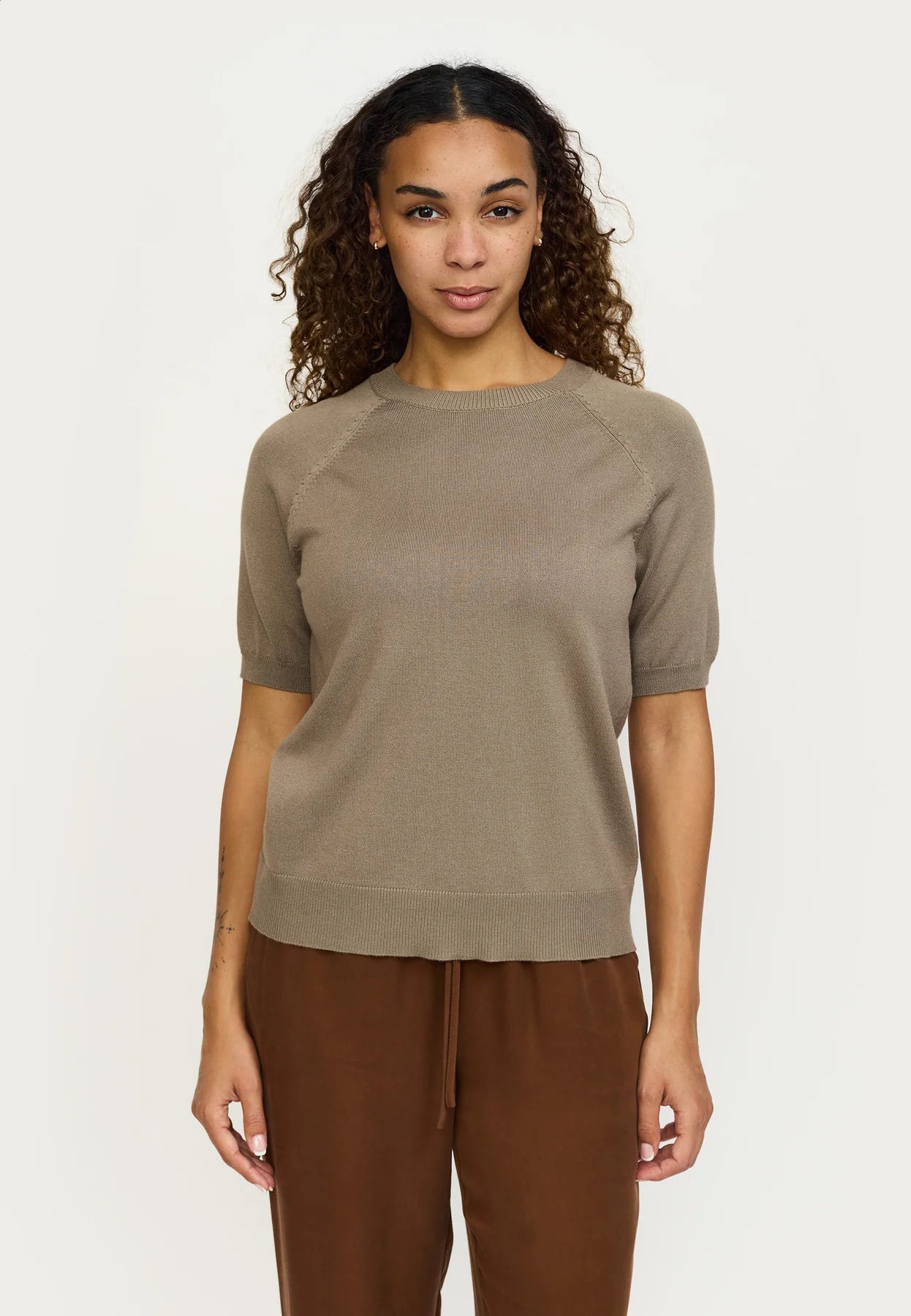 SRMarla SS O-neck Knit, Greige