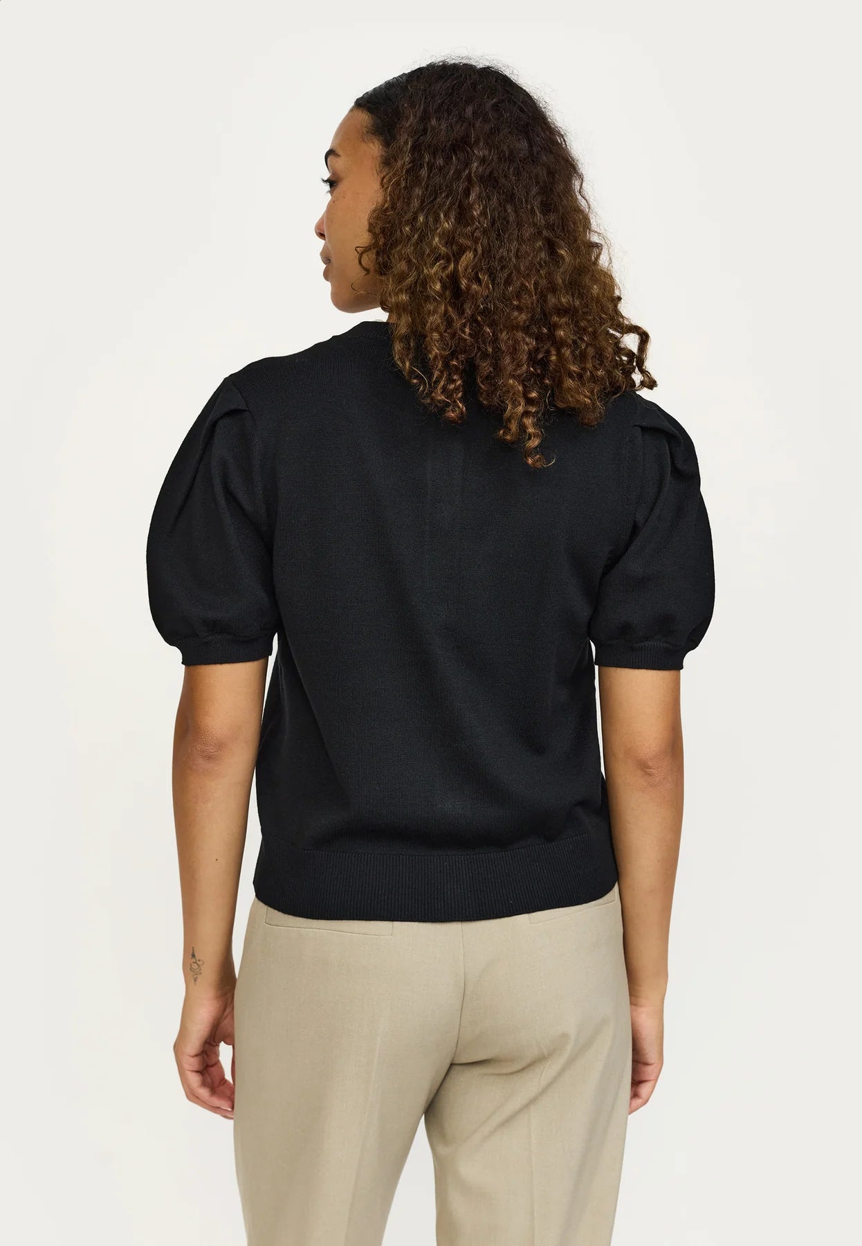 SRMarla SS O-neck Cardigan Knit, Black