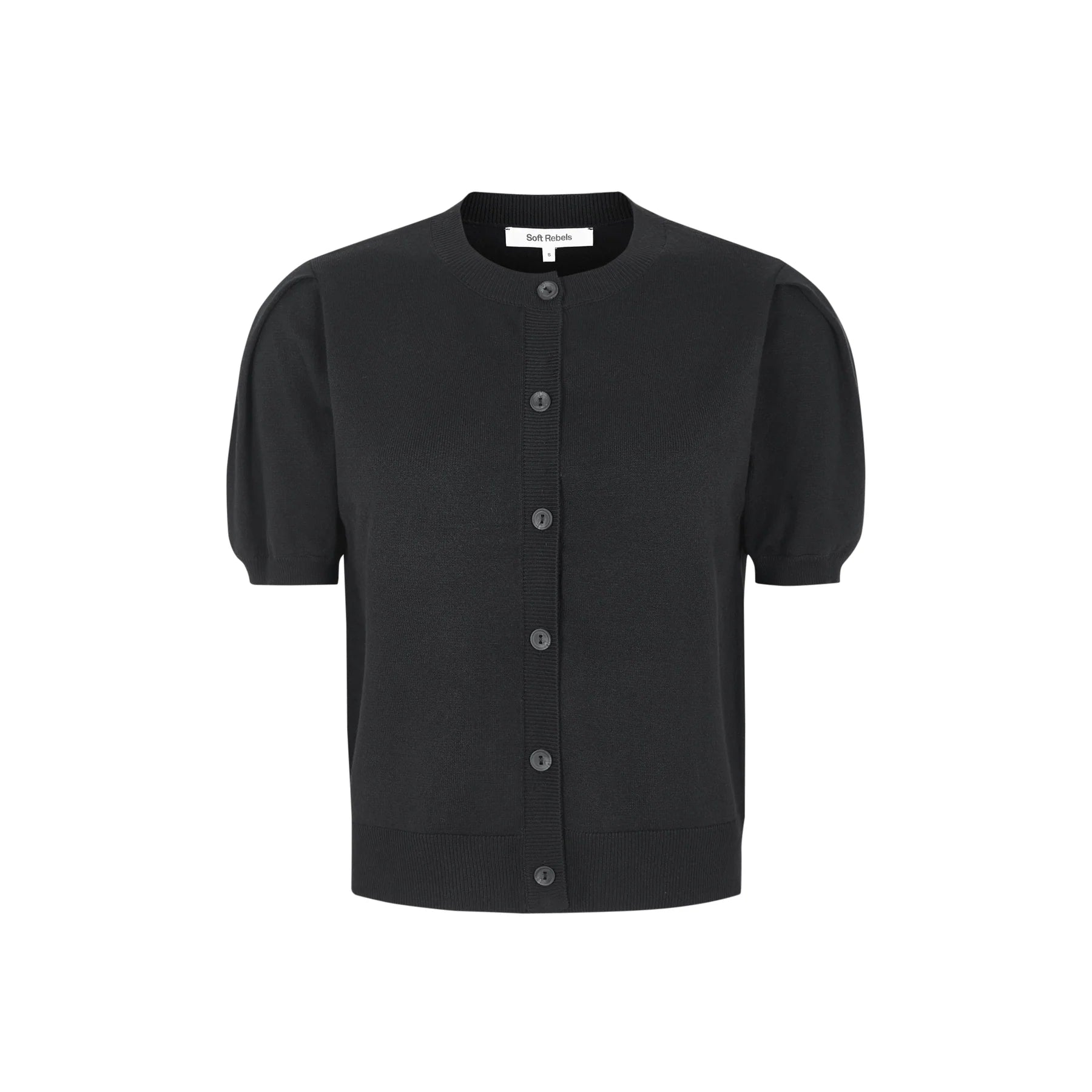 SRMarla SS O-neck Cardigan Knit Black, Soft Rebels, Såininorden