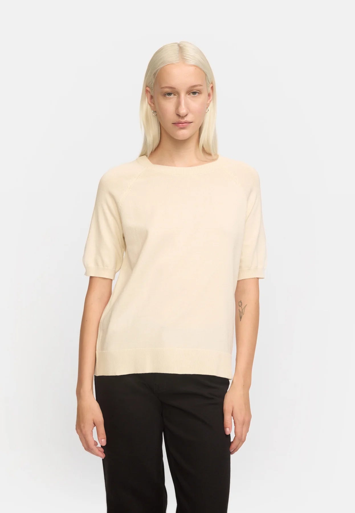 SRMarla SS O-neck Knit, Arctic Wolf