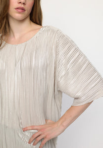 SRNevaeh Blouse, Silver Plissé