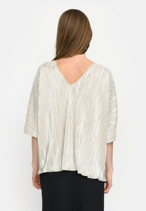 SRNevaeh Blouse, Silver Plissé