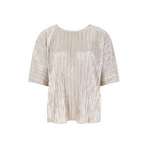 SRNevaeh Blouse, Silver Plissé