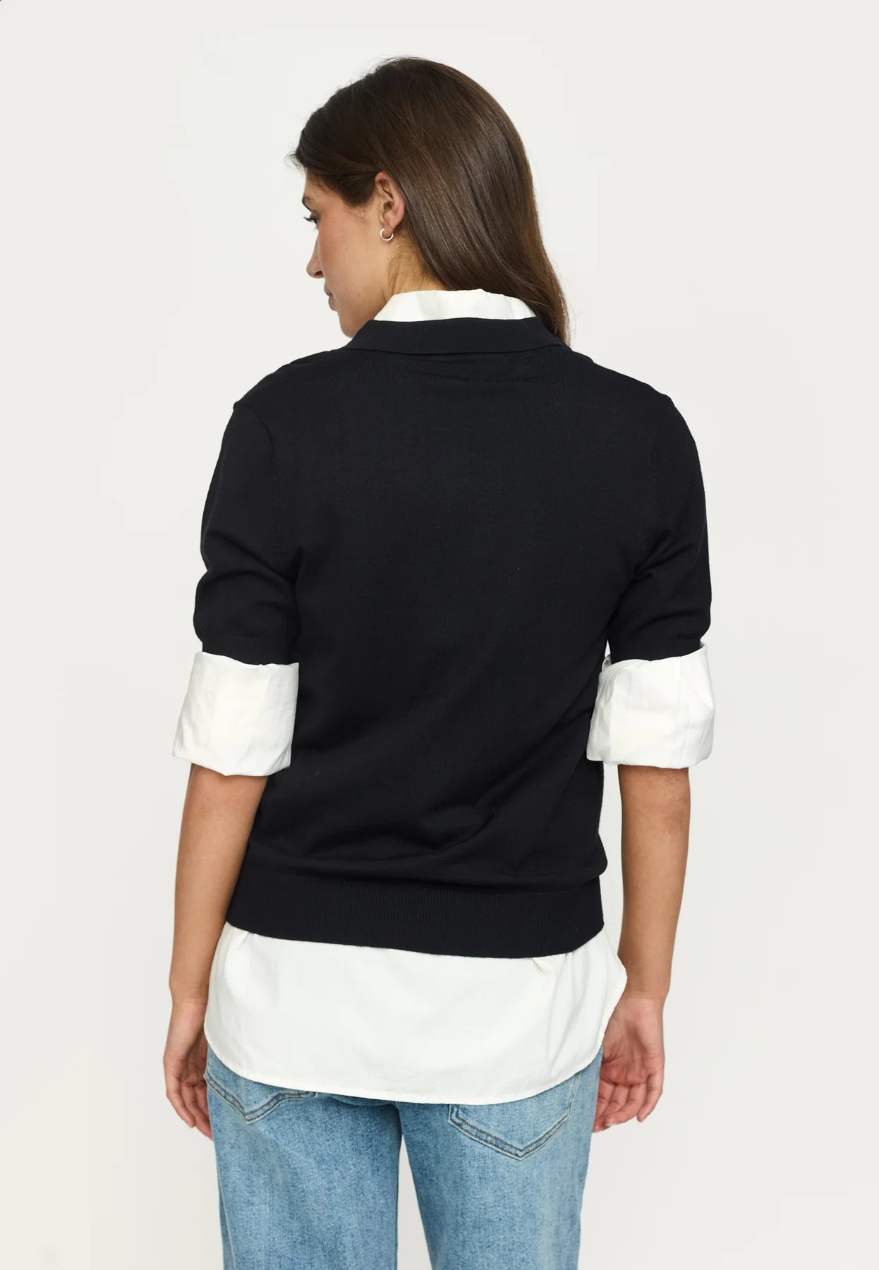 SRParker Polo V-neck Knit, Black