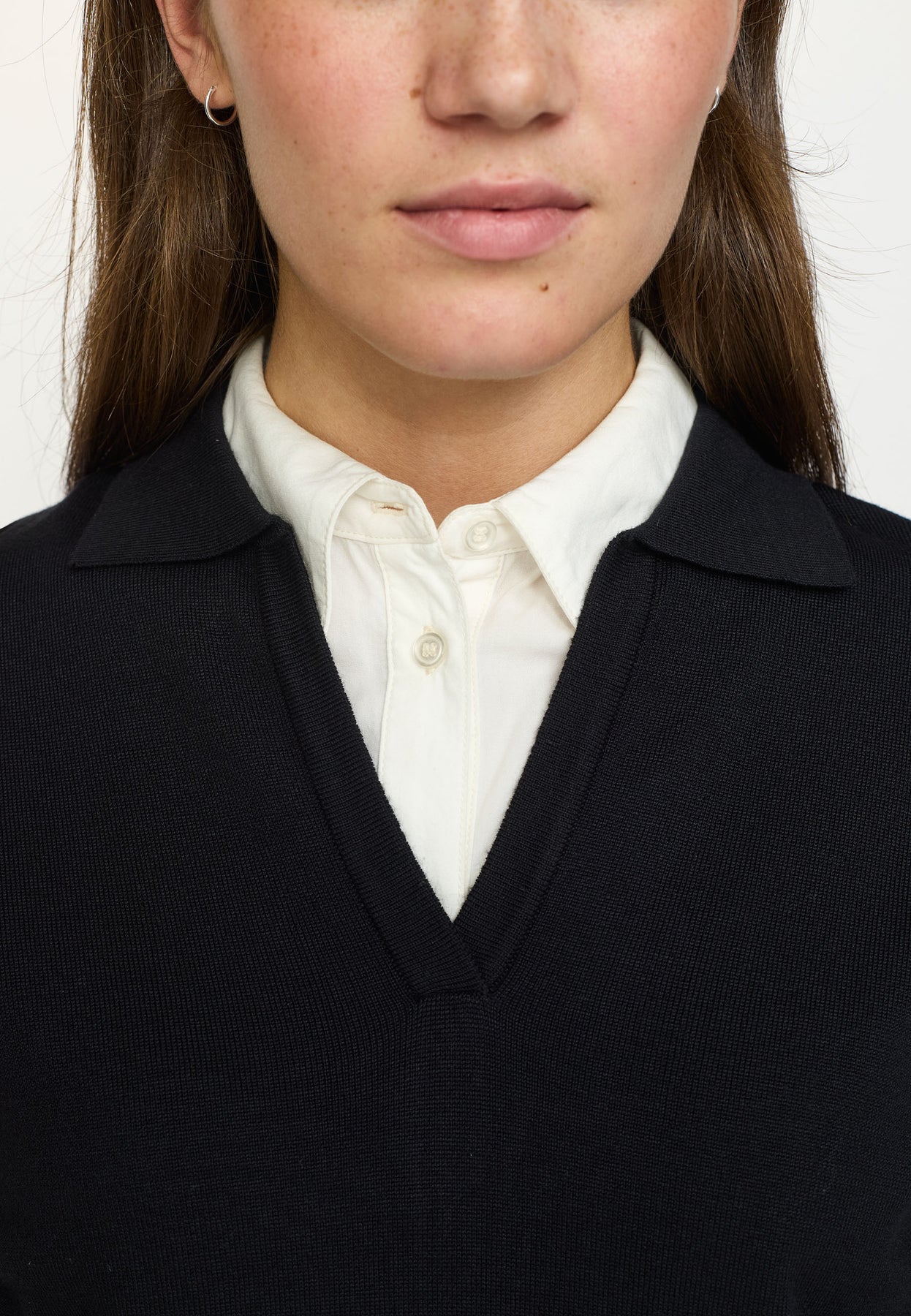 SRParker Polo V-neck Knit, Black