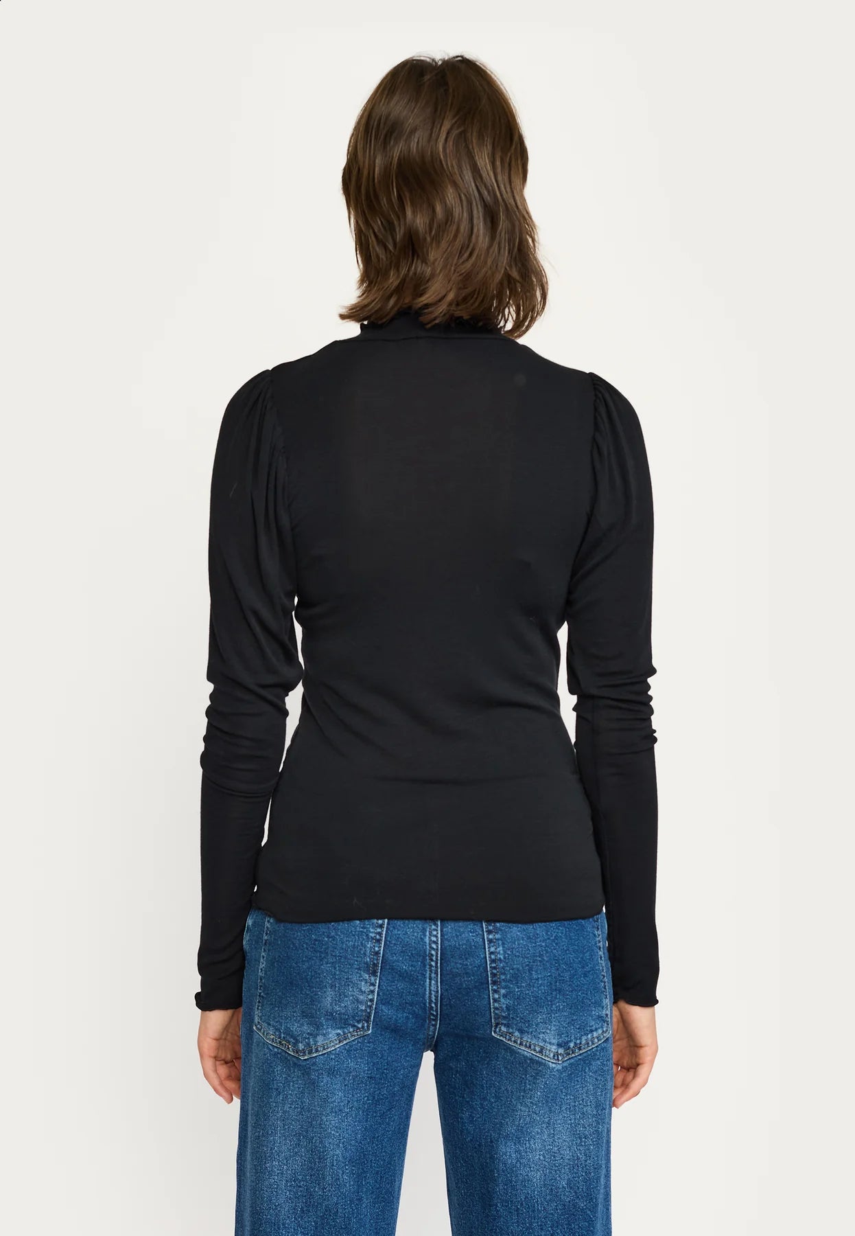 SRRoman Frill LS Top, Black