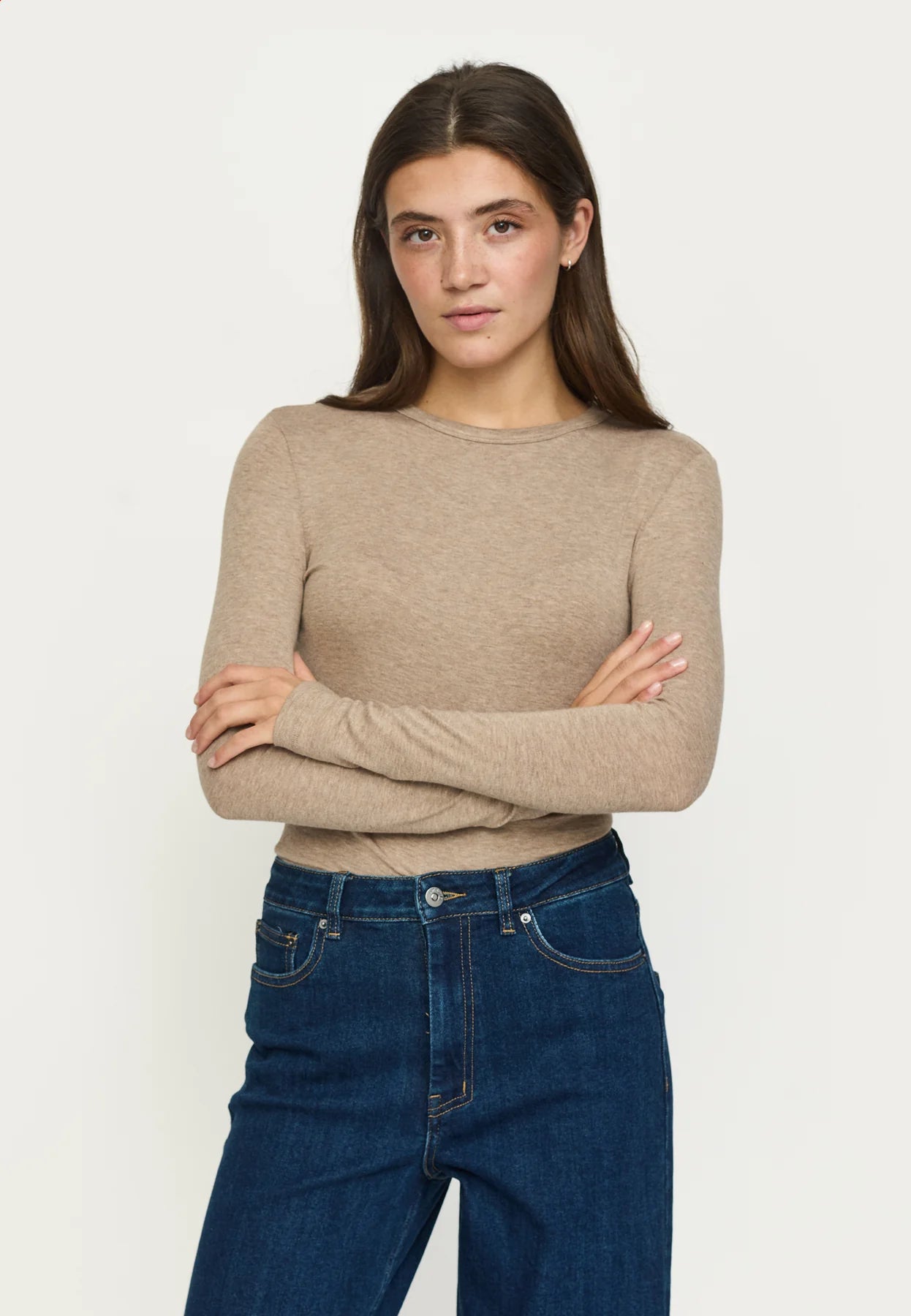 SRRoman O-neck, Silver Mink Melange