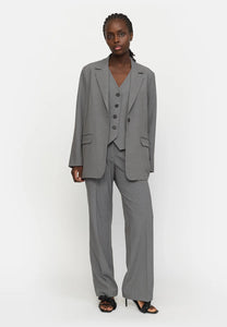 SRVilja Loose Blazer, Medium Grey Melange