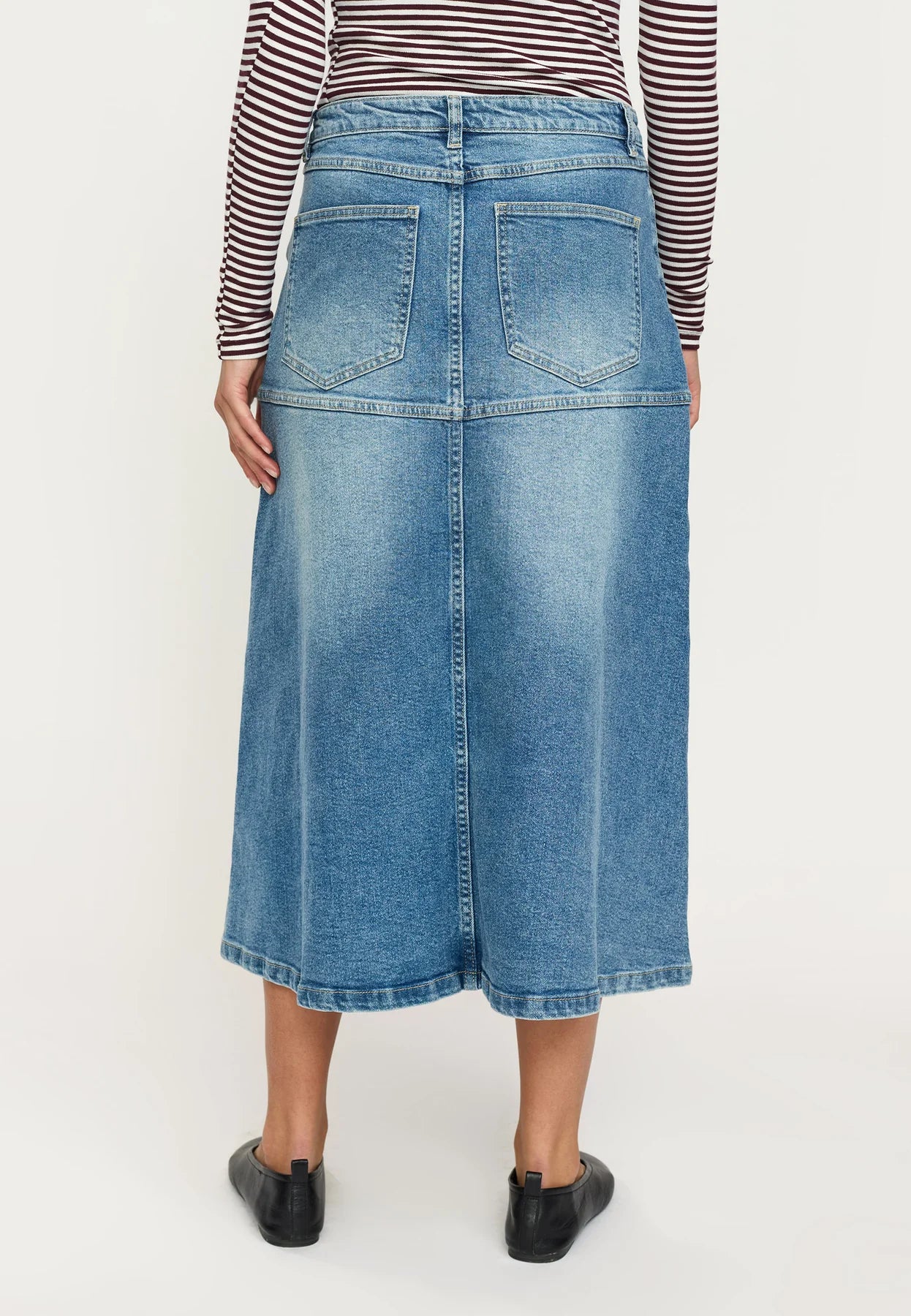 SRWilla Midi Skirt, True Blue Denim