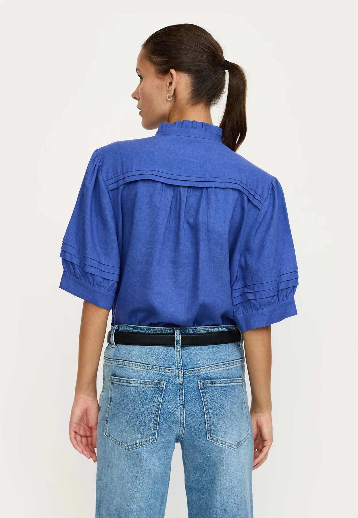 SRYindi Frill Shirt, Deep Ultramarine