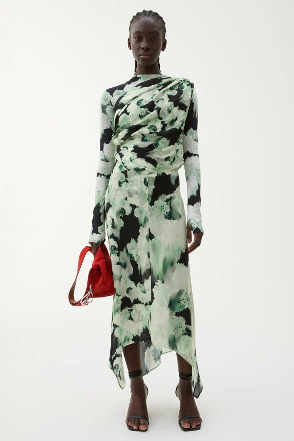 Turner Skirt Blurry Flower Green