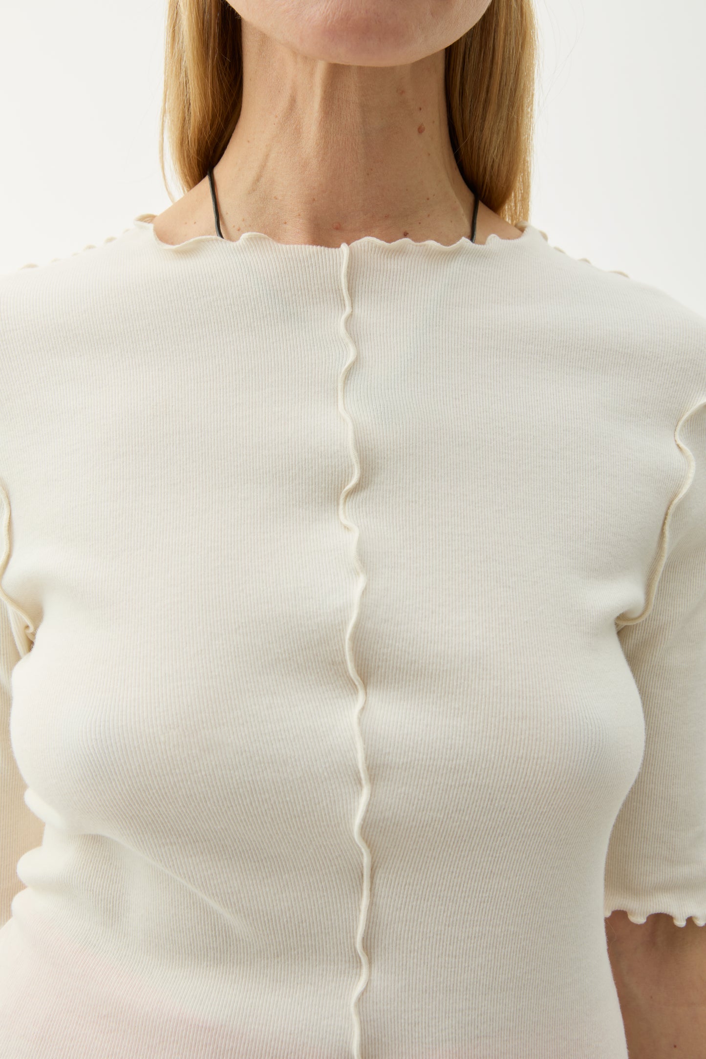 Samantha Rib Jersey Top, Off White