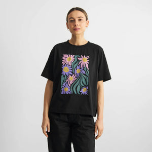 T-shirt Vadstena Daisy Block, Black