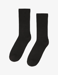 Women Classic Organic Socks, Deep Black