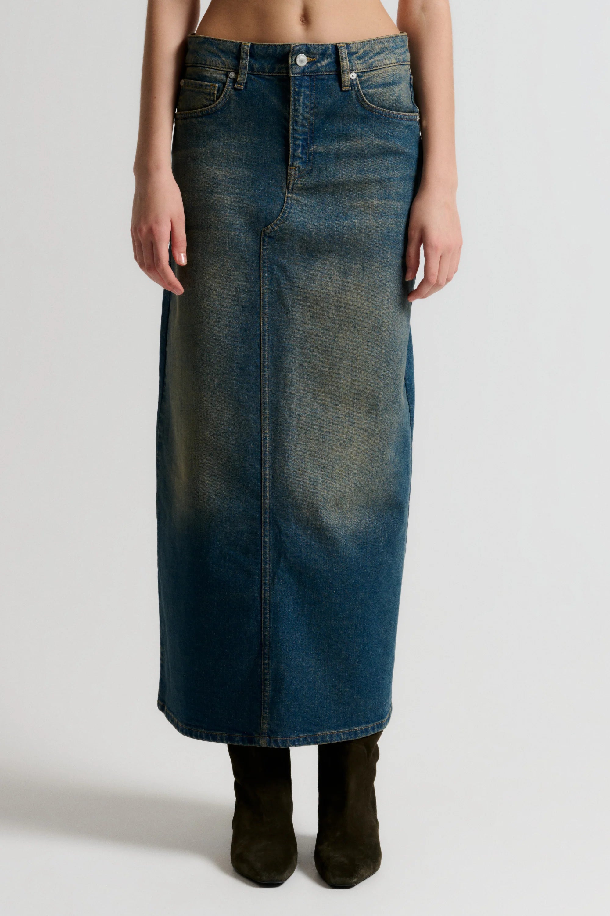 Zoe Maxi Skirt, Wash Dijon