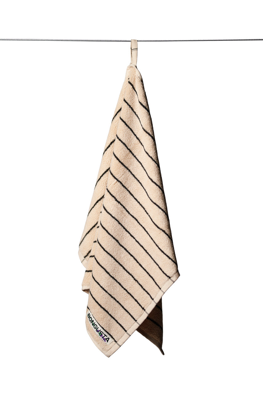Naram Hand Towel, Creme & Ink