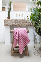 Ladda upp bild till gallerivisning, Naram Bath Towel, Baby Pink &amp; Ski Patrol Red

