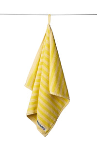 Naram Guest Towel, Pristine & Neon Yellow