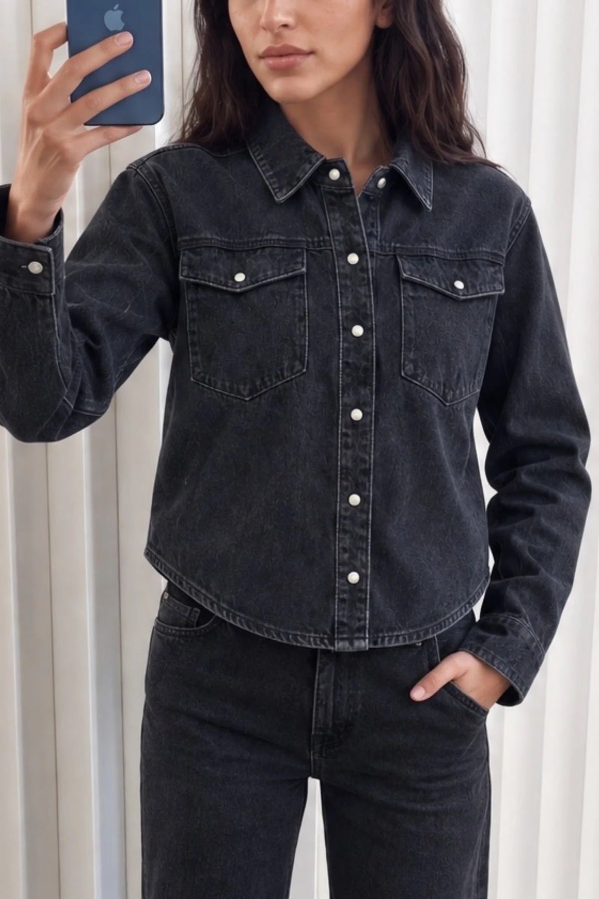 Blackout Shacket, Washed Black