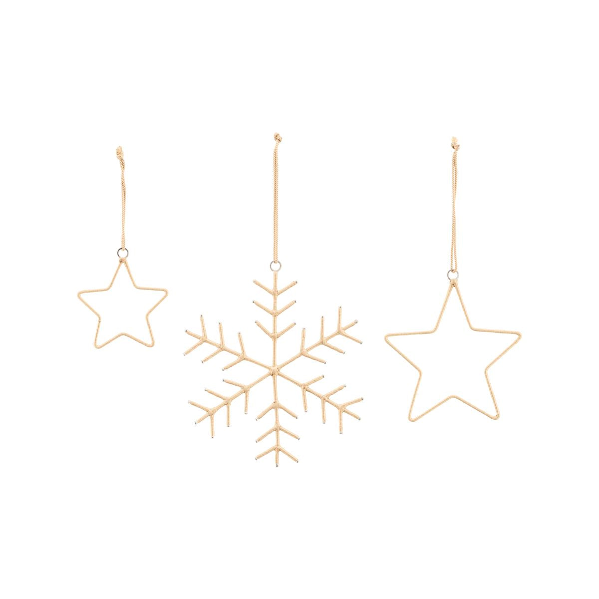 Julgranshänge Snowflakes & Stars, Gold