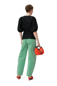 V-ringad Blus I Jacquard, Black