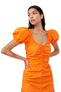 Miniklänning I Bomullspoplin, Vibrant Orange
