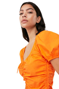 Miniklänning I Bomullspoplin, Vibrant Orange